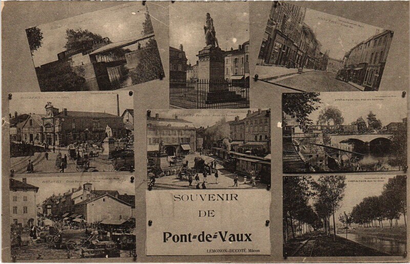Carte postale ancienne Pont de Vaux souvenir à Pont-de-Vaux