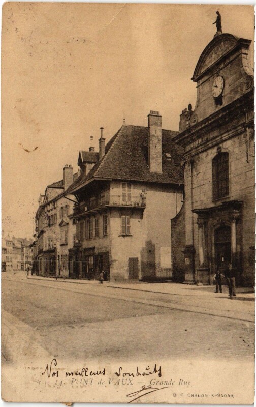 Carte postale ancienne Pont de Vaux Grande Rue à Pont-de-Vaux