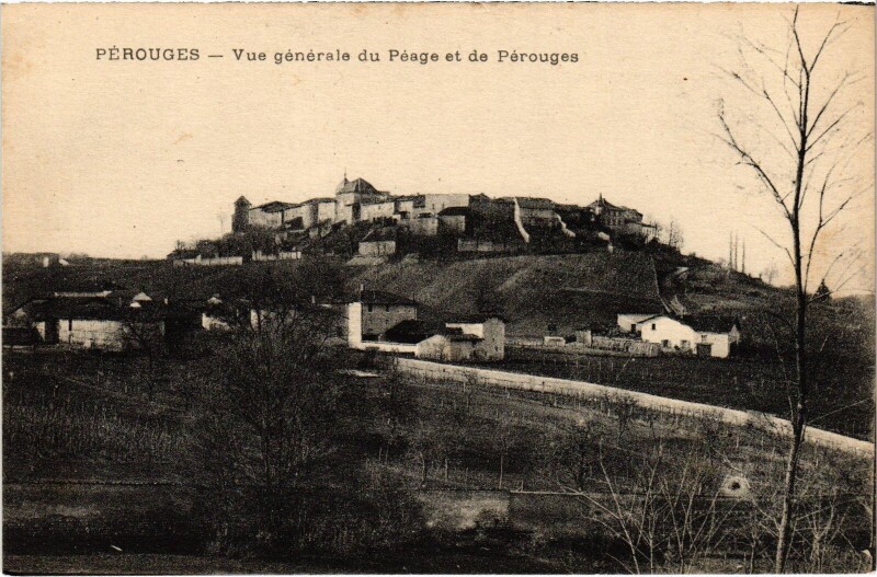 Carte postale ancienne Perouges vue generale du Peage
