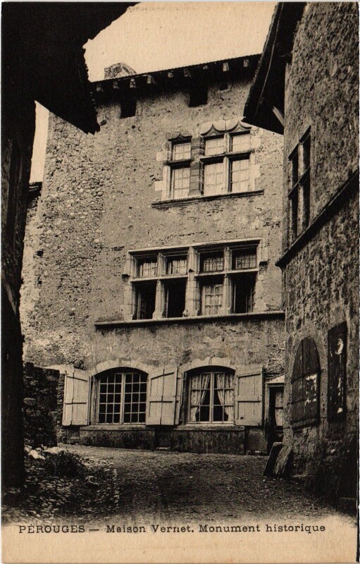 Carte postale ancienne Perouges Maison Vernet, Monument historique