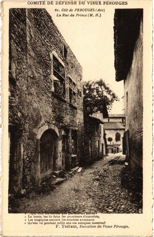 Carte postale ancienne Perouges Rue du Prince
