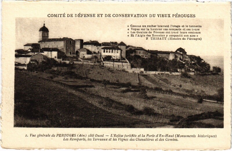 Carte postale ancienne Perouges vue generale