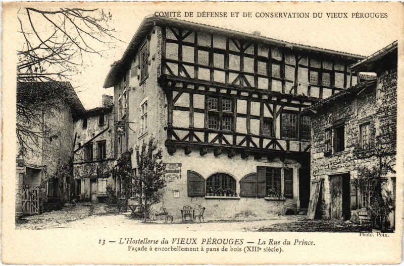 Carte postale ancienne Perouges Hostellerie