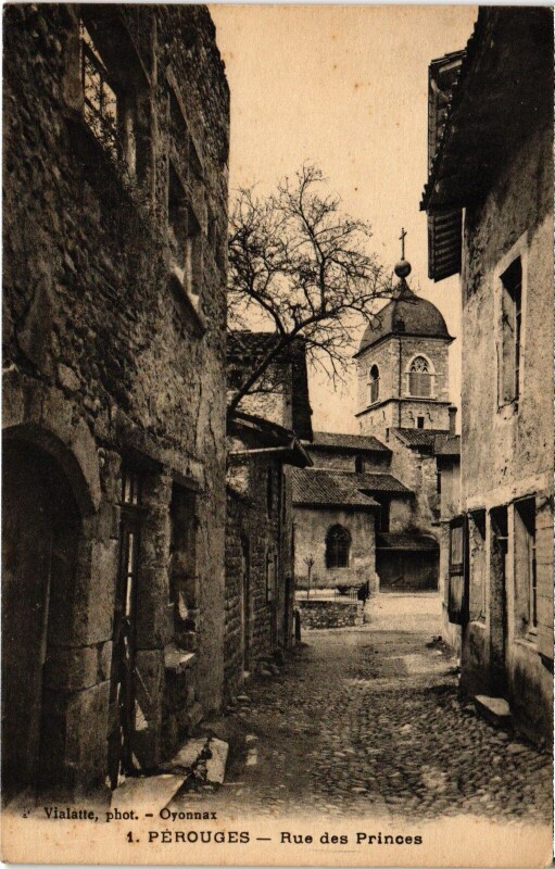 Carte postale ancienne Perouges Rue des Princes