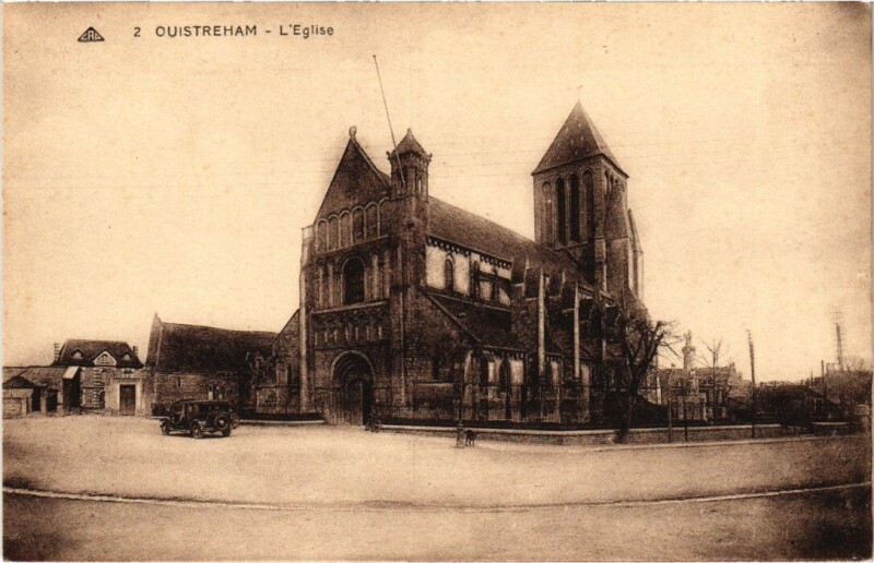 Carte postale ancienne Ouistreham L'Eglise France à Ouistreham