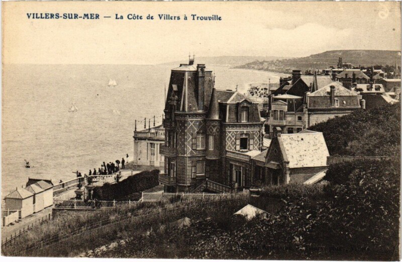 Carte postale ancienne Villers sur Mer La Cote de Villers a Trouville France à Villers-sur-Mer