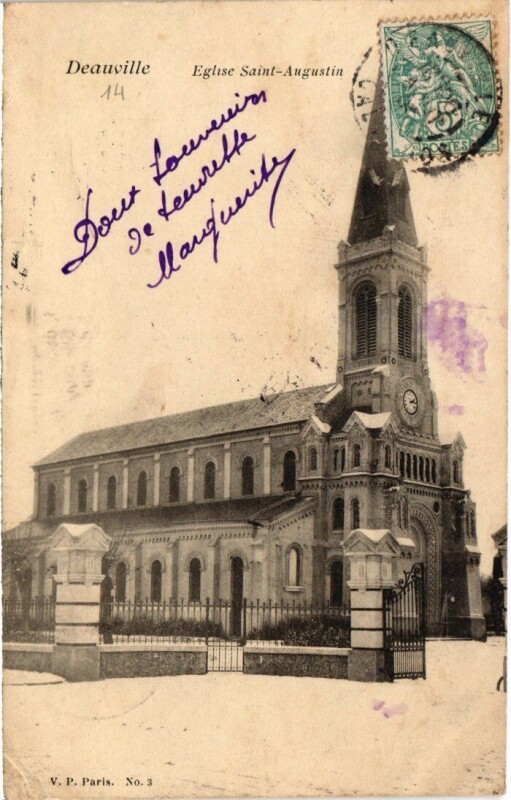 Carte postale ancienne Deauville Eglise Saint-Augustin France à Deauville