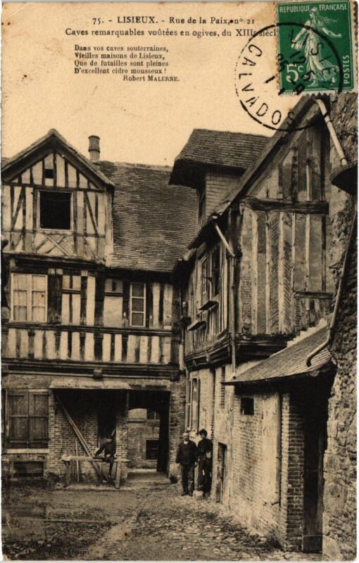 Carte postale ancienne Lisieux Rue de la Paix France à Lisieux