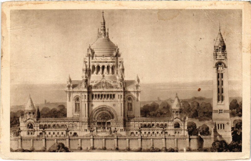 Carte postale ancienne Lisieux La Basilique, vue generale France à Lisieux