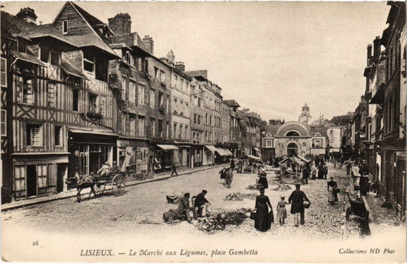 Carte postale ancienne Lisieux Le Marche aux Legumes France à Lisieux