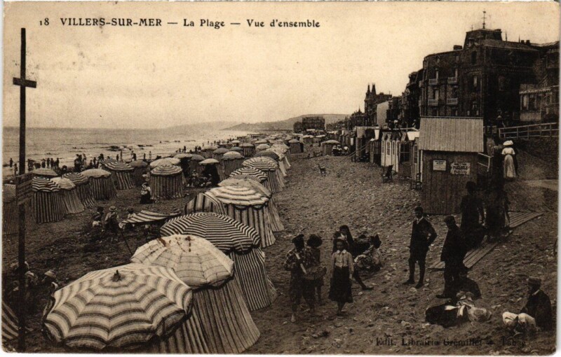 Carte postale ancienne Villers sur Mer La Plage, vue d'ensemble France à Villers-sur-Mer