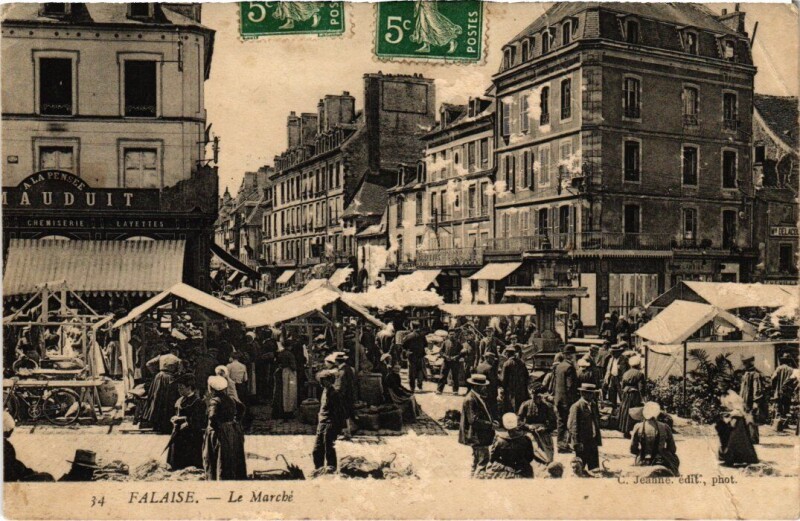 Carte postale ancienne Falaise Le Marche France à Falaise