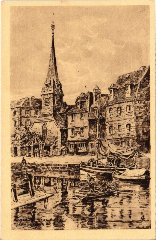 Carte postale ancienne Honfleur Ancienne Eglise France à Honfleur