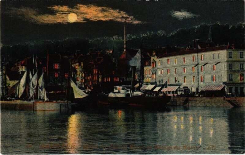 Carte postale ancienne Honfleur Hotel du Cheval Blanc France à Honfleur