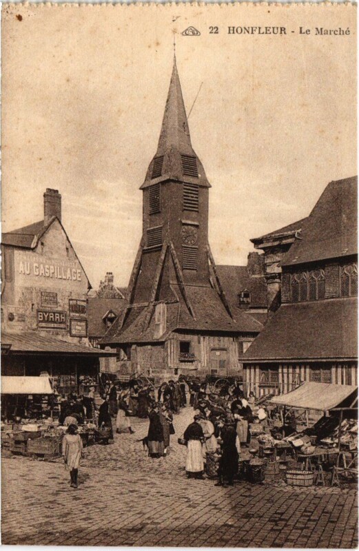 Carte postale ancienne Honfleur Le Marche France à Honfleur