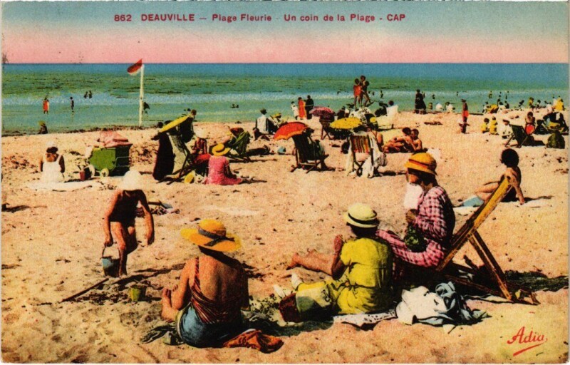 Carte postale ancienne Deauville Plage Fleurie France à Deauville