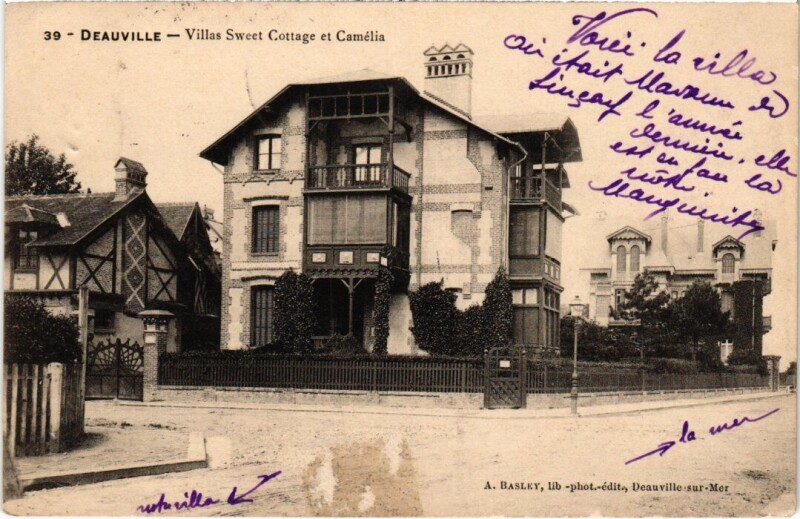 Carte postale ancienne Deauville Villas Sweet Cottage et Camelia France à Deauville