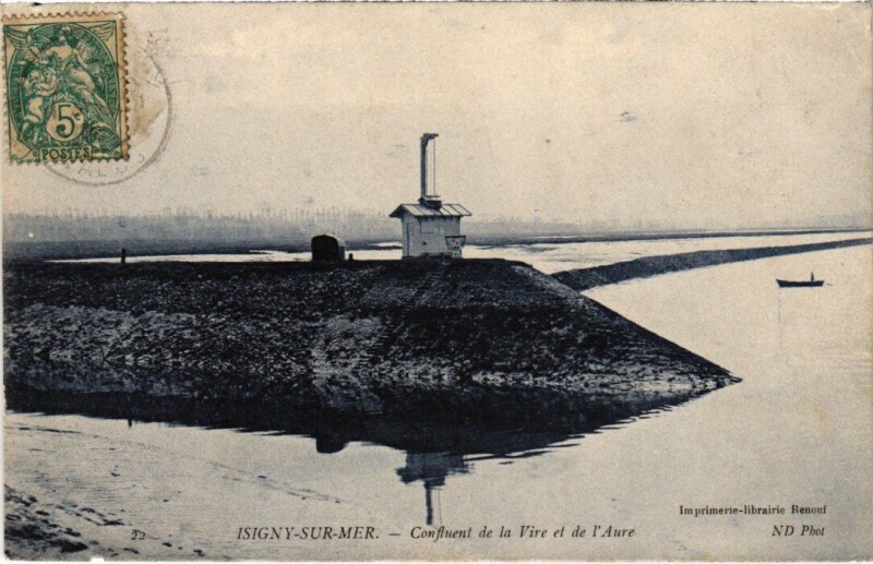 Carte postale ancienne Isigny sur Mer Confluent de la Vire France à Isigny-sur-Mer