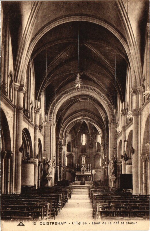 Carte postale ancienne Ouistreham L'Eglise France à Ouistreham