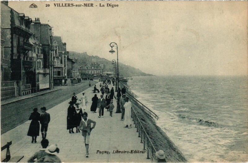 Carte postale ancienne Villers sur Mer La Digue France à Villers-sur-Mer