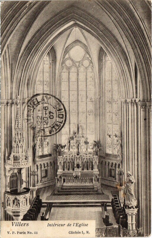Carte postale ancienne Villers sur Mer Interieur de l'Eglise France à Villers-sur-Mer