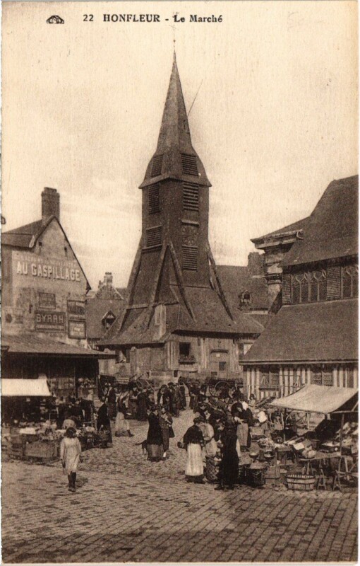 Carte postale ancienne Honfleur Le Marche France à Honfleur