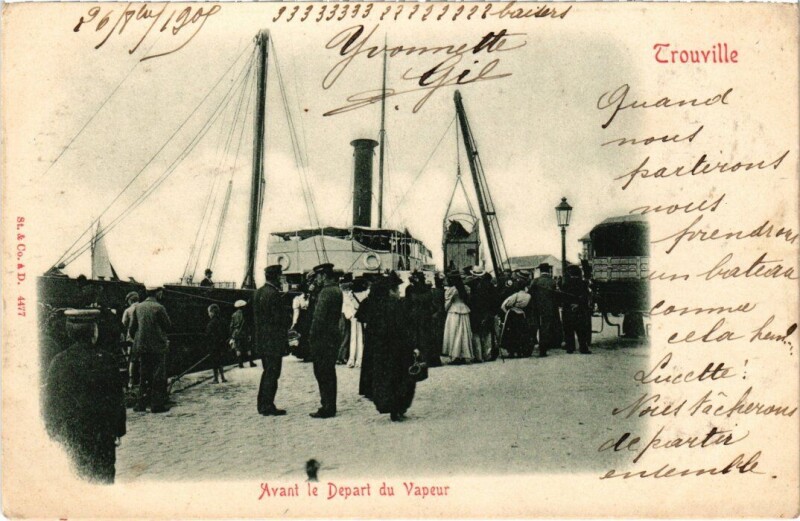 Carte postale ancienne Trouville Avant le Depart du Vapeur France
