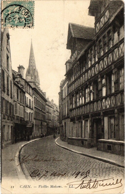 Carte postale ancienne Caen Vieilles Maisons France à Maisons