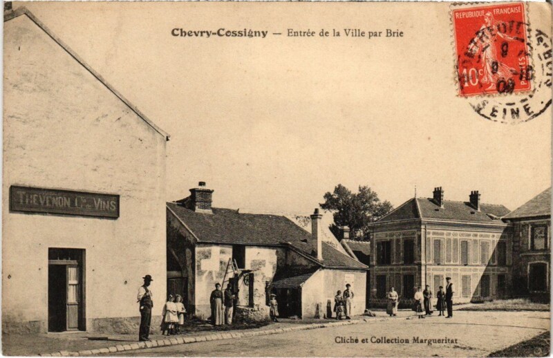Carte postale ancienne Chevry-Cossigny Entree de la Ville par Brie à Chevry-Cossigny