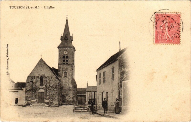 Carte postale ancienne Tousson Eglise à Tousson