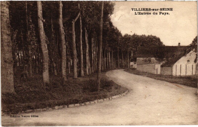 Carte postale ancienne Villiers-sur-Seine L'Entree du Pays à Villiers-sur-Seine