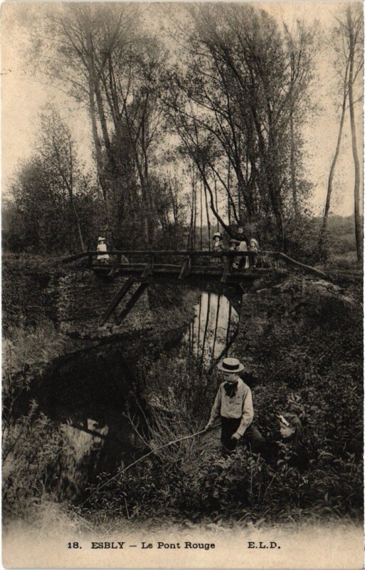 Carte postale ancienne Esbly Le Pont Rouge à Esbly