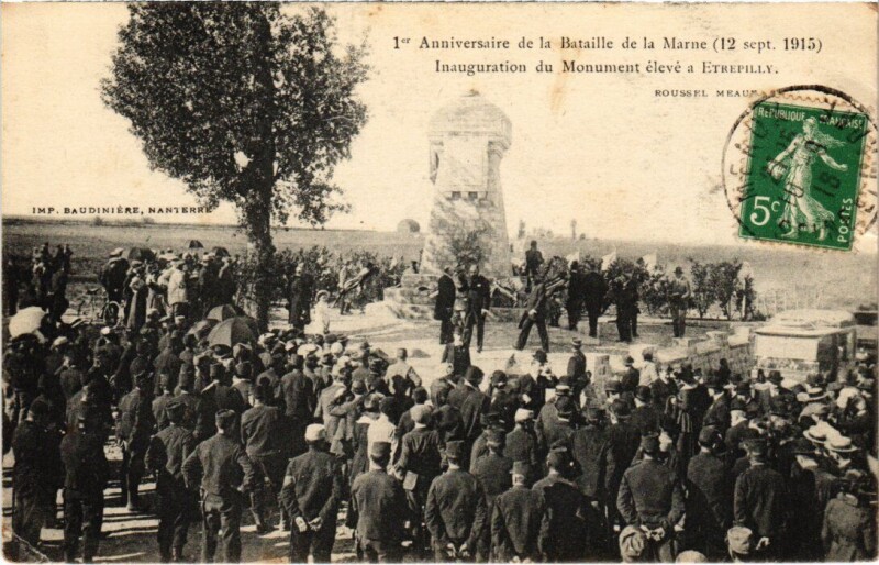 Carte postale ancienne Etrepilly Inauguration du Monument