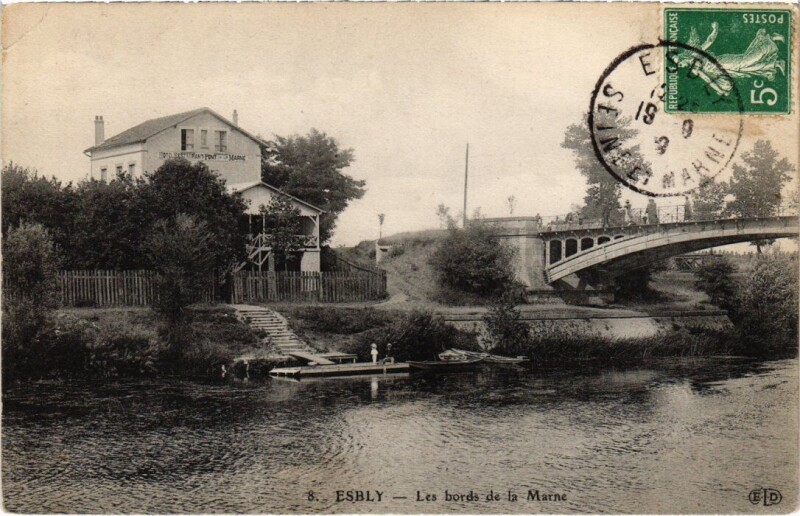 Carte postale ancienne Esbly Bords de la Marne à Esbly