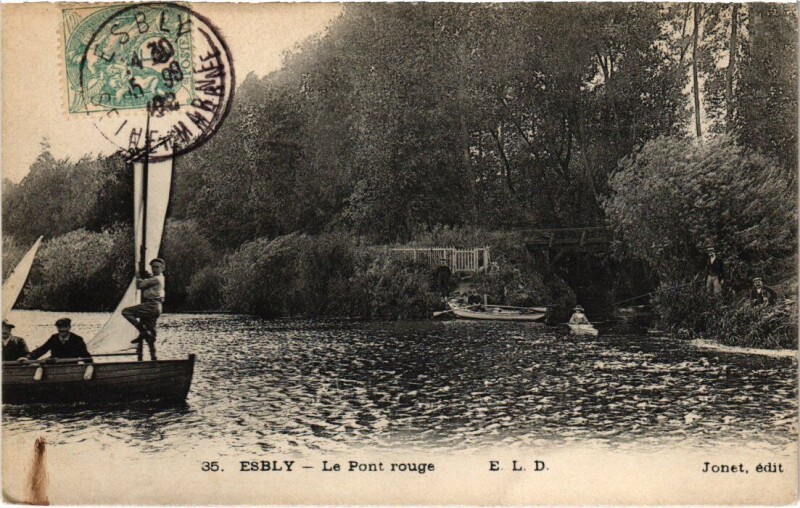 Carte postale ancienne Esbly Le Pont Rouge à Esbly