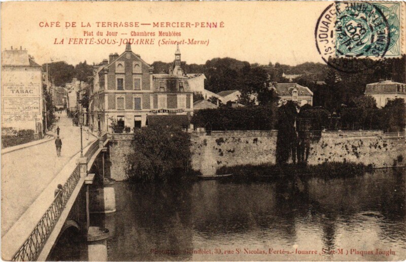 Carte postale ancienne La Ferte-Sous-Jouarre Cafe de la Terrasse à Jouarre
