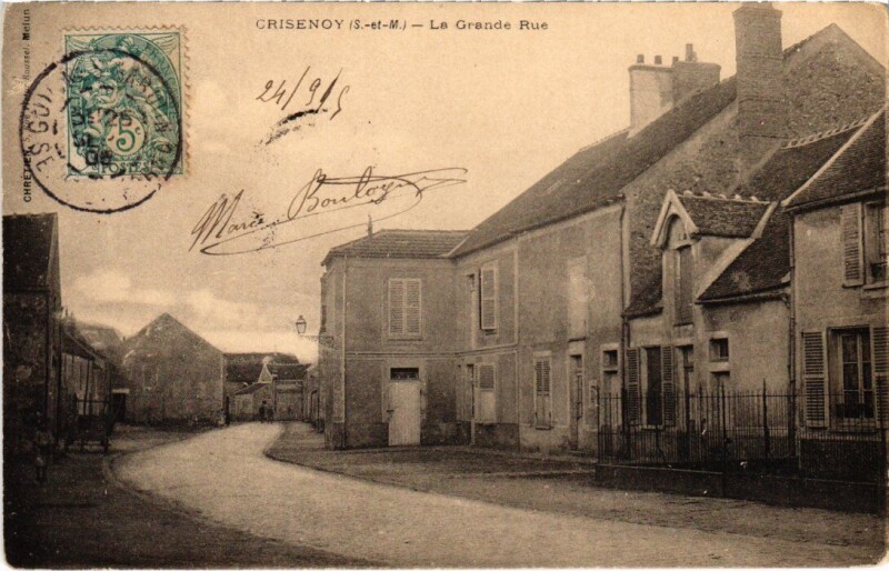 Carte postale ancienne Crisenoy La Grande Rue à Crisenoy