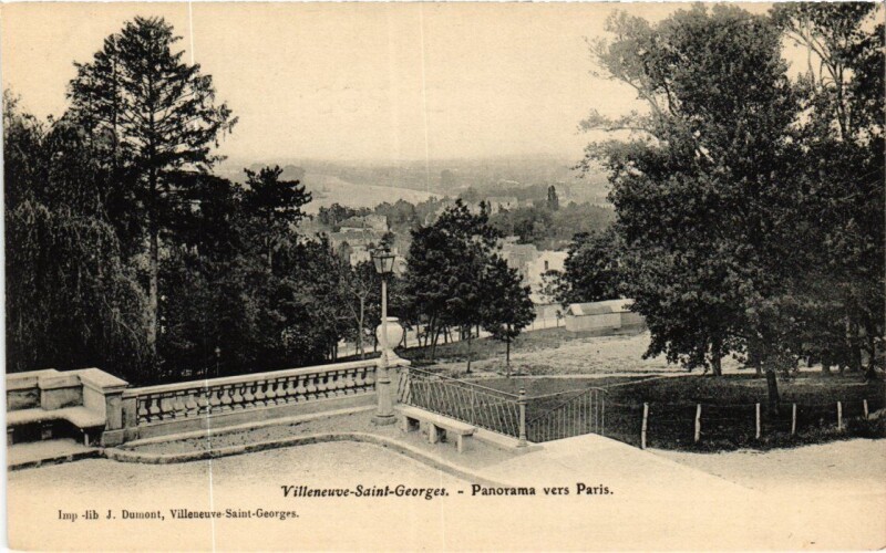 Carte postale ancienne Villeneuve Saint-Georges Panorama vers Paris à Villeneuve-Saint-Georges