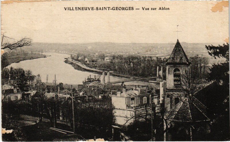 Carte postale ancienne Villeneuve Saint-Georges vue sur Ablon à Villeneuve-Saint-Georges