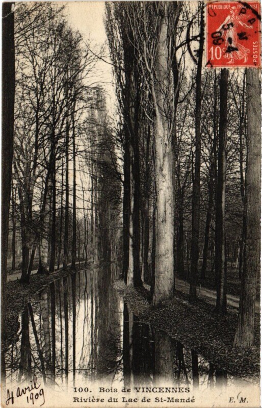 Carte postale ancienne Vincennes Riviere du Lac de Saint-Mande à Vincennes