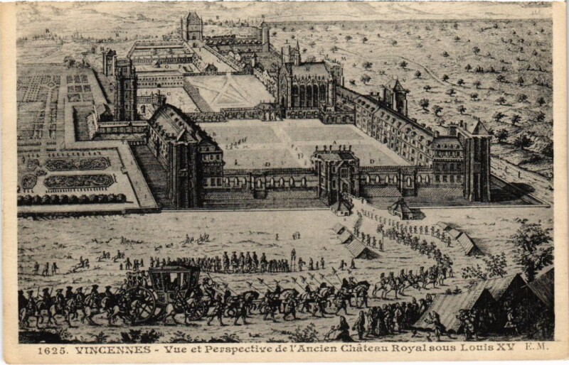 Carte postale ancienne Vincennes vue perspective de Chateau à Vincennes