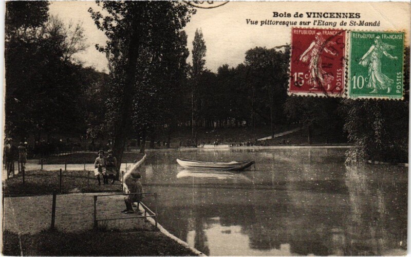 Carte postale ancienne Vincennes vue pittoresque sur l'Etang de Saint-Mande à Vincennes