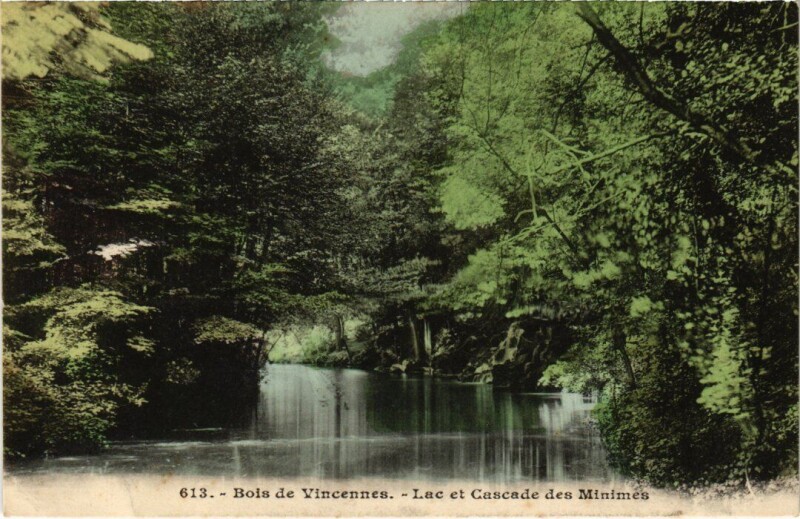 Carte postale ancienne Vincennes Lac et Cascade des Minimes à Vincennes