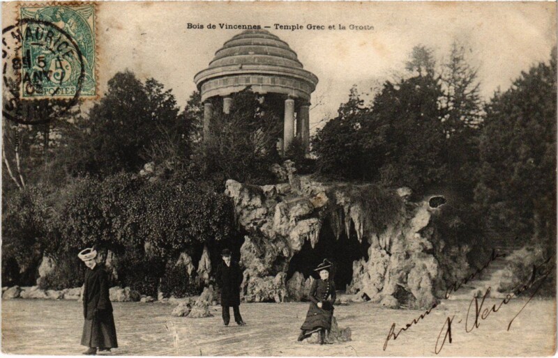 Carte postale ancienne Vincennes Temple Grec et la Grotte à Vincennes