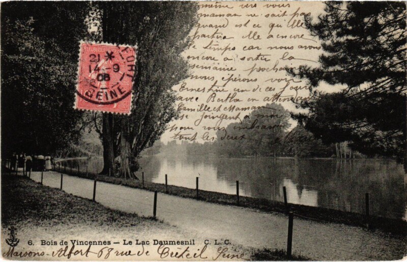 Carte postale ancienne Vincennes Lac Daumesnil à Vincennes