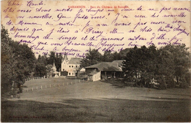 Carte postale ancienne Varambon Parc du Chateau de Boissieu France à Varambon