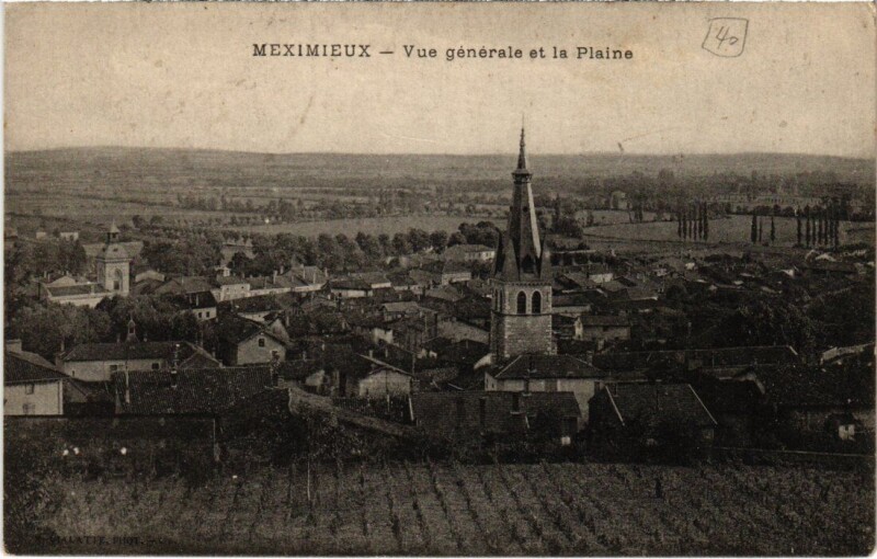 Carte postale ancienne Meximieux Vue Generale et la Plaine France à Meximieux