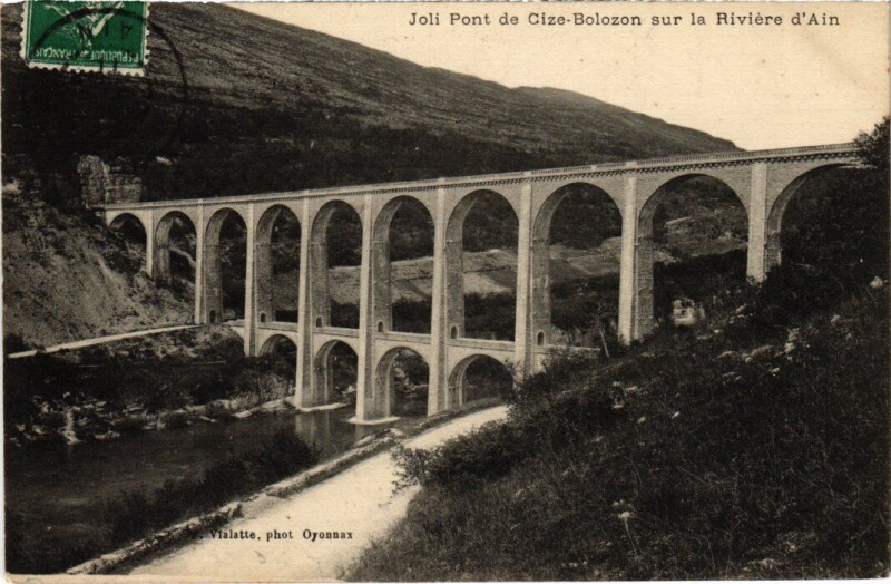 Carte postale ancienne Cize-Bolozon Joli Pont France à Bolozon