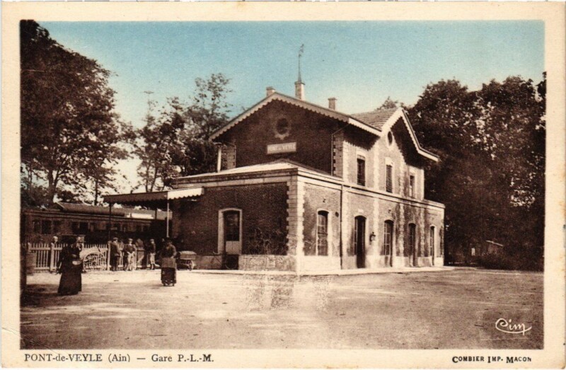 Carte postale ancienne Pont de Veyle La Gare Plm France à Pont-de-Veyle