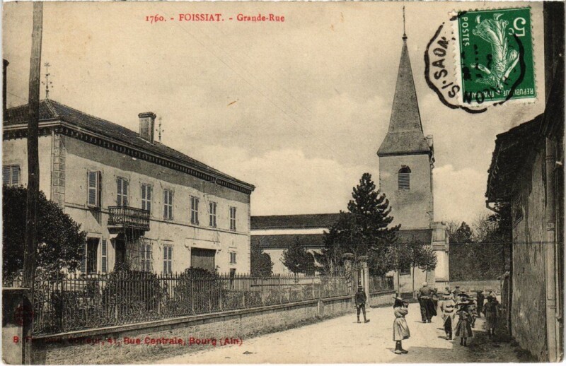 Carte postale ancienne Foissiat Grande Rue France à Foissiat